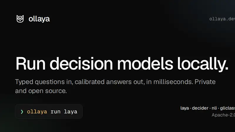 Preview image for Ollaya runs local decision models in a single forward pass